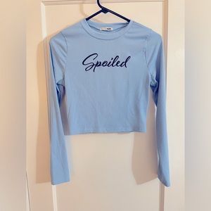 Fashion Nova Blue LS Crop